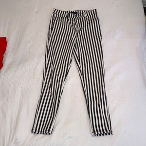 Black and White Stripe Jeans